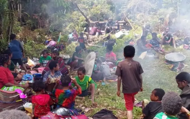 This photo was shared by ULMWP on 10 February 2026, claiming a makeshift refugee camp in Puncak Regency of was bombed, and that many villagers have been displaced. RNZ Pacific has not independently verified the image.ulmwp.org